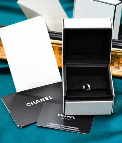Chanel Cococrush Collection Two-tone gold and white gold diamond stud earrings