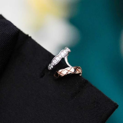 Chanel Cococrush Collection Two-tone gold and white gold diamond stud earrings