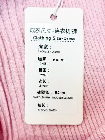 Chanel 25M Pink Knit Sleeveless Tank Dress with White Vertical Stripes