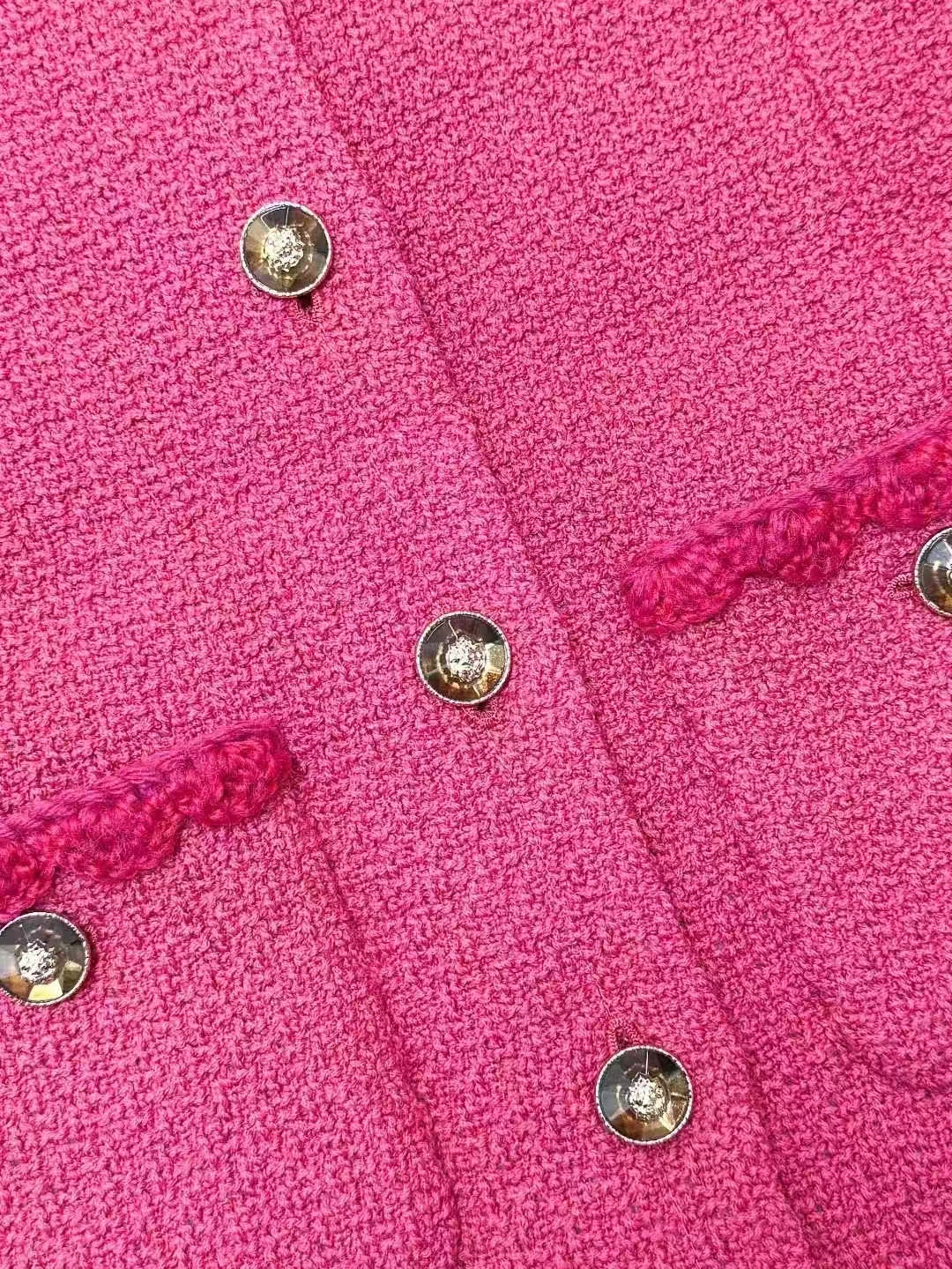 Chanel 24A Peach Pink Lace-Trimmed Sleeveless Knit Vest
