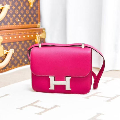Hermes Constance 24 E5 Peach Pink with Silver Buckle