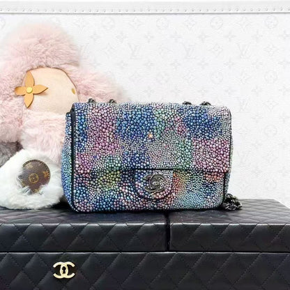 Chanel 22C Full Diamond-Studded CF Large Mini Chain Bag