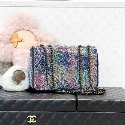 Chanel 22C Full Diamond-Studded CF Large Mini Chain Bag