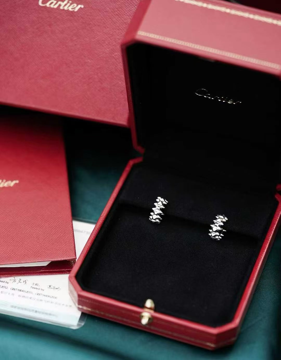 Cartier Clash de Cartier Collection 18K White Gold Bullet-Shaped Hoop Earrings