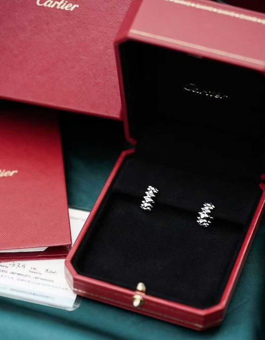 Cartier Clash de Cartier Collection 18K White Gold Bullet-Shaped Hoop Earrings