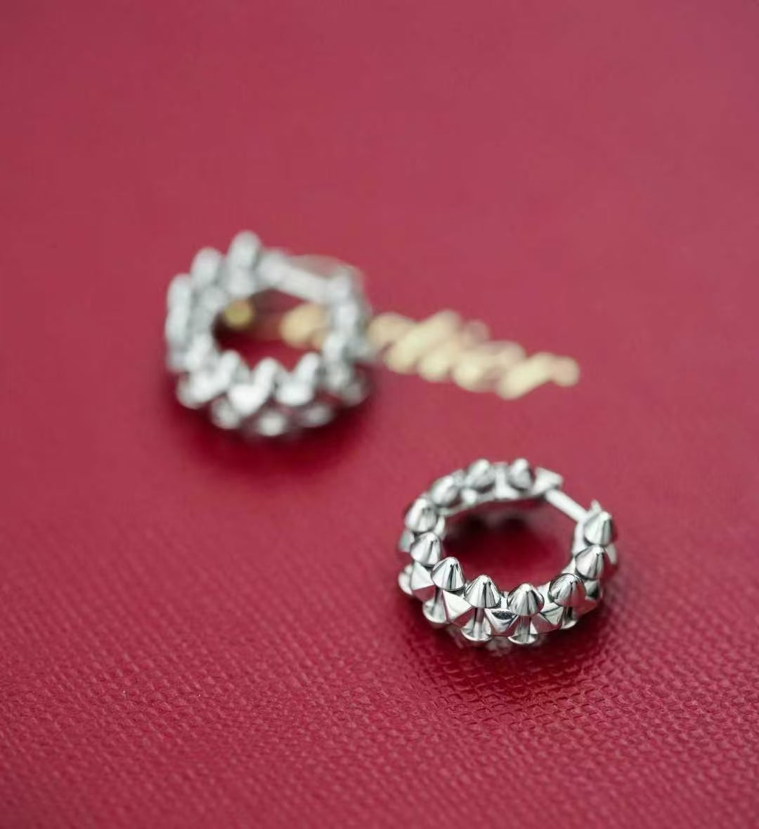 Cartier Clash de Cartier Collection 18K White Gold Bullet-Shaped Hoop Earrings