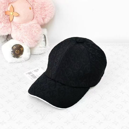 Chanel 25S Black Double C Subtle Pattern Baseball Cap