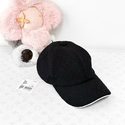 Chanel 25S Black Double C Subtle Pattern Baseball Cap
