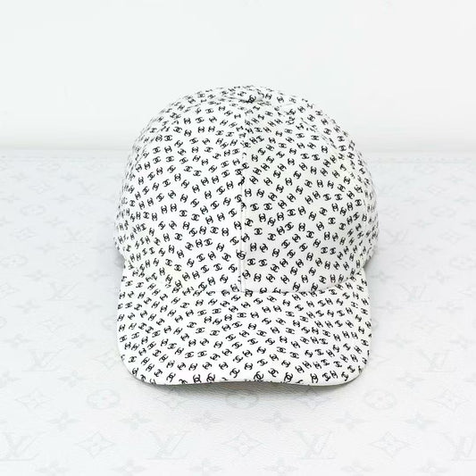 Chanel 25M White Double C All-Over Print Baseball Cap