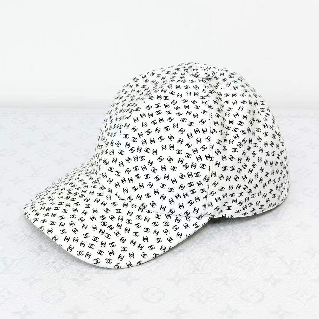 Chanel 25M White Double C All-Over Print Baseball Cap