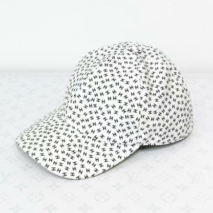Chanel 25M White Double C All-Over Print Baseball Cap