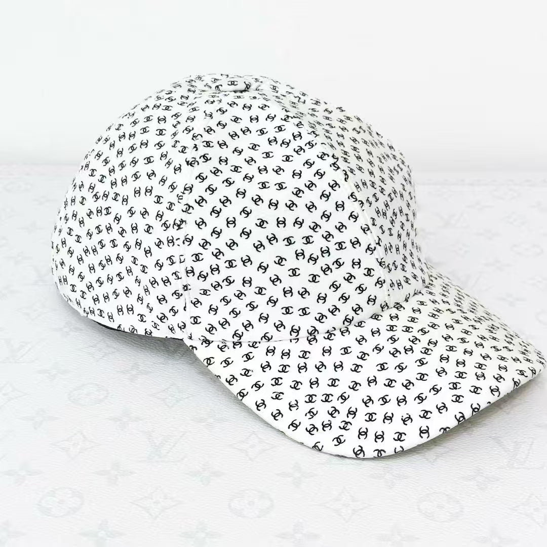 Chanel 25M White Double C All-Over Print Baseball Cap