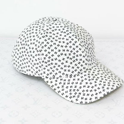 Chanel 25M White Double C All-Over Print Baseball Cap