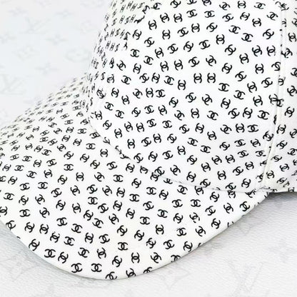 Chanel 25M White Double C All-Over Print Baseball Cap