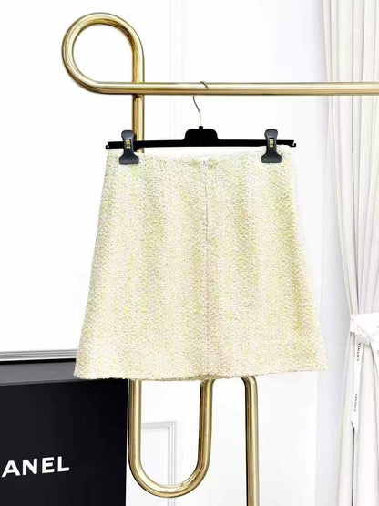 Chanel 23S Yellow Sequined Skirt, Mini Skirt