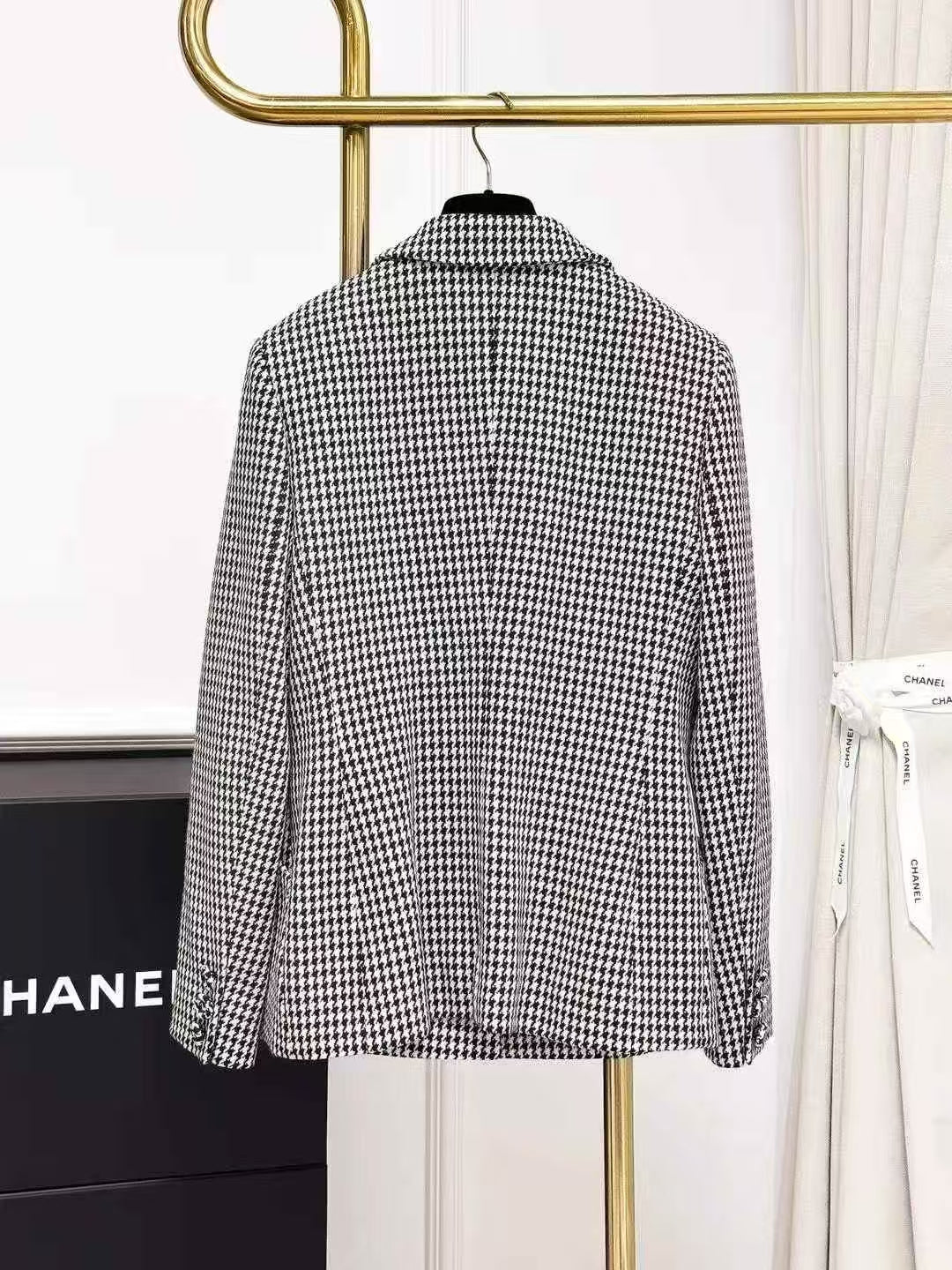 Dior Black and White Houndstooth Blazer