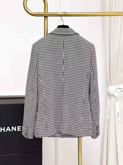 Dior Black and White Houndstooth Blazer