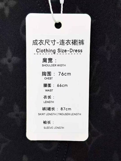 LV Black Monogram Allover Print Patchwork Sleeveless Dress