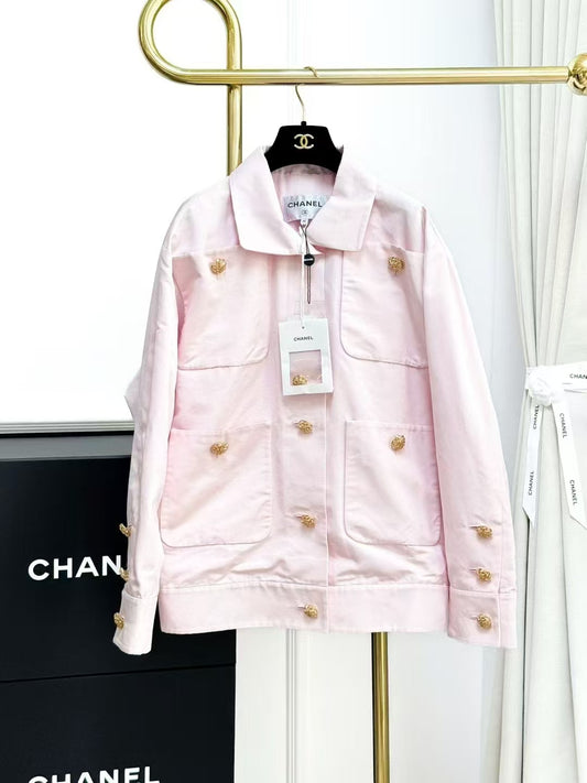 Chanel 20A Haute Couture Workshop Bestseller Pink Gold Buckle Jacket