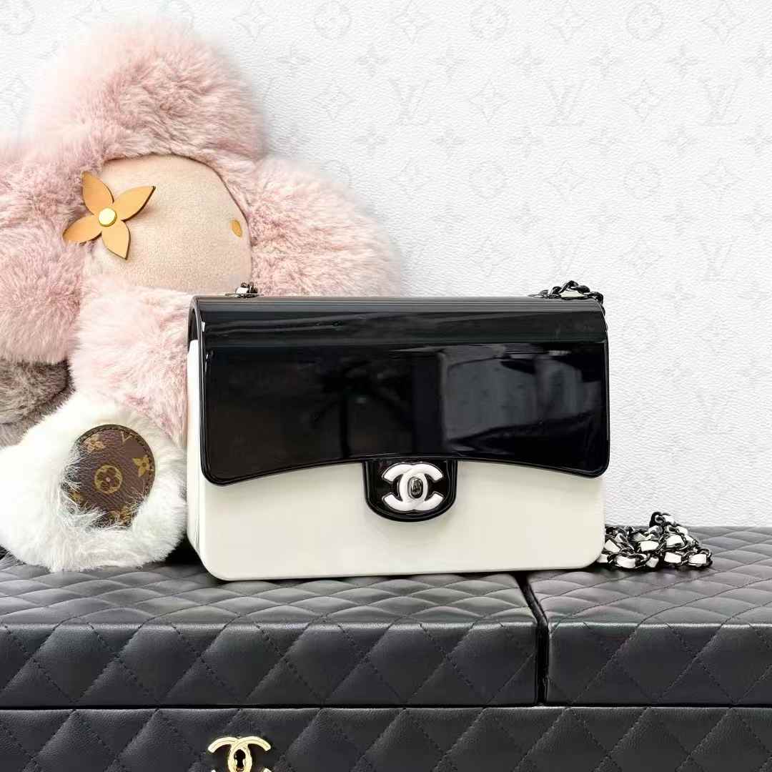 Chanel 21S Black and White Panda Colour-Blocked CF Large Mini Chain Bag