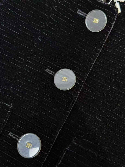 Chanel 22B Blue and Yellow Check Tartan Tweed Jacket