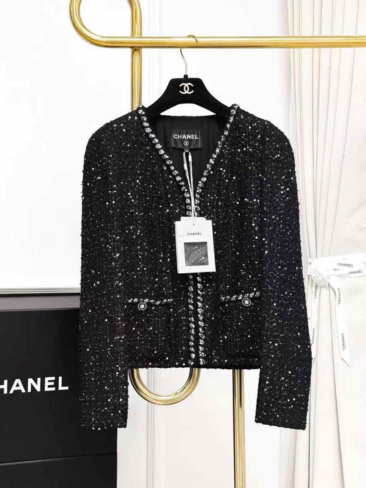 Chanel 22P Blue and Yellow Check Tartan Tweed Jacket