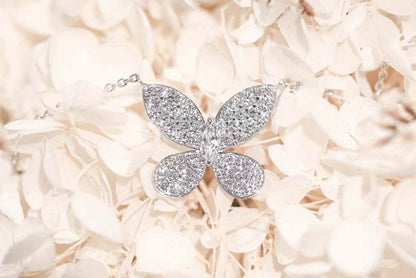 Graff White Gold Enchanted Large Butterfly Diamond Pendant Necklace