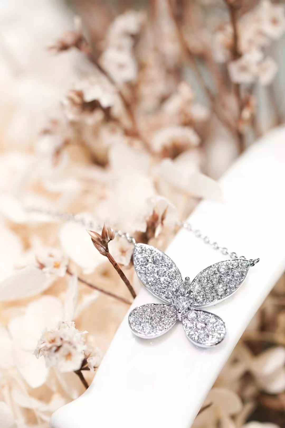 Graff White Gold Enchanted Large Butterfly Diamond Pendant Necklace