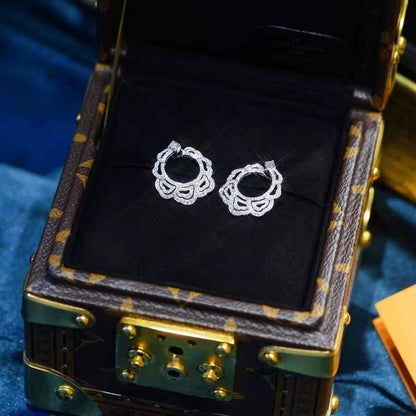 LV Fine Jewellery White Gold Diamond-Studded Earrings