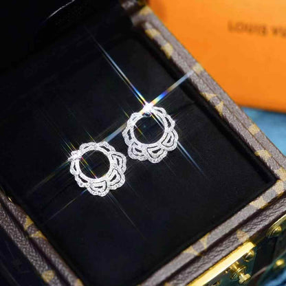 LV Fine Jewellery White Gold Diamond-Studded Earrings