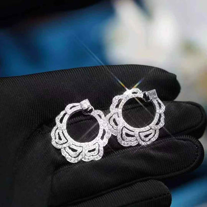 LV Fine Jewellery White Gold Diamond-Studded Earrings