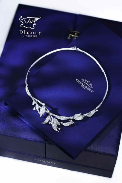 Chaumet LAURIER Collection White Gold Diamond-Encrusted High Jewellery Necklace
