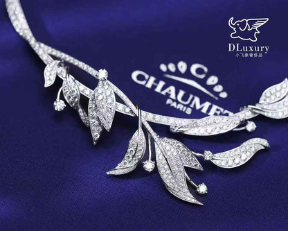 Chaumet LAURIER Collection White Gold Diamond-Encrusted High Jewellery Necklace