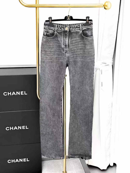Chanel 23B Smoke Gray Denim Jeans
