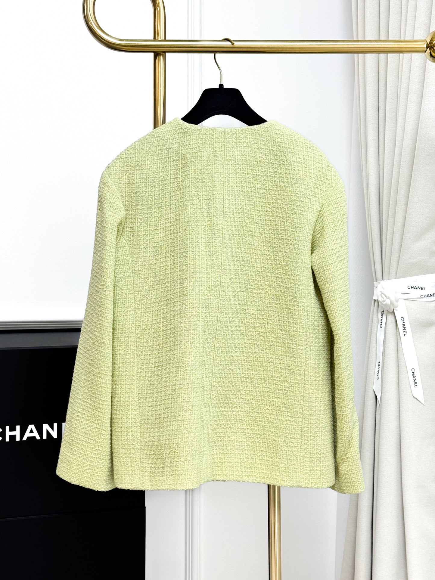 Chanel 20K Green Printed Knit Jacket