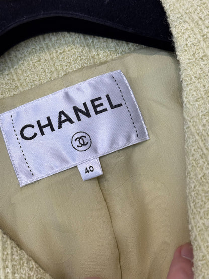 Chanel 20K Green Printed Knit Jacket