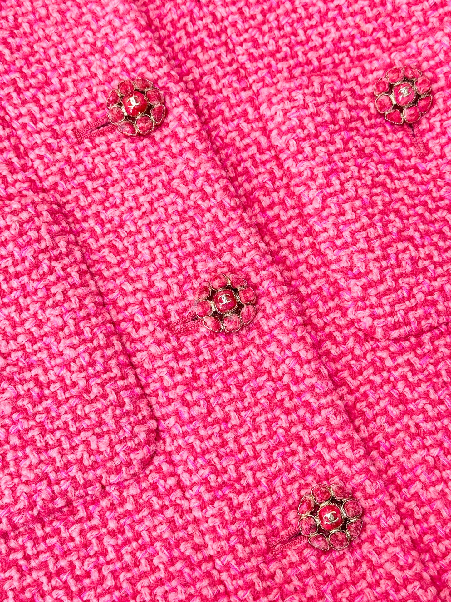 Chanel 22K Stand Collar Rose Pink Knit Jacket